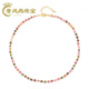 Fat Donglai's same style tourmaline necklace new retro color natural stone hand-beaded clavicle chain tourmaline stone necklace