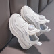 Chaussures de filles pour enfants hongxing bouton rotatif en cuir net nouveau printemps et automne chaussures de sport pour enfants mi-chaussures pour enfants 9911 Mesh blanc 26