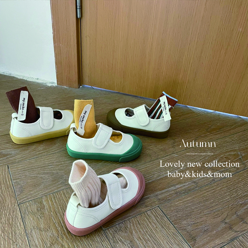 TOPSTAR children's canvas shoes girls boys kindergarten indoor shoes small white shoes baby children's shoes soft sole shoes pink 24