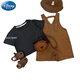 Disney Baby Overalls Anzugsanzug Frühlings- und Sommer-Jungen neuer Style Retro Forest Baumwolle und Leinen Hosentender Hosen Sommer kurzärmelig zwei Keiles dunkelgrauer Anzug 90 cm Einzelgröße