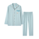 Fen Teng Fen Teng Couple Pajamas Soft Cotton Cotton Fan Chengcheng's Same Style Stars' Same Style 40 Count Cotton Mo Couple's Home Clothing Set Light Blue - Men's L