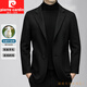 皮尔卡丹（pierre cardin）高端双面呢西装外套男士秋冬季短款大衣商务休闲羊毛呢子西服男 黄色 M 170
