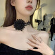 Oein thorn rose choker neck women's choker neck red flower chain clavicle chain flower necklace women's dress accessories red choker