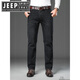JEEP SPIRIT Jeep Jeep Men's Spring and Autumn Thick Style High Waist Loose Straight Elastic Middle-aged American Large Size Black and Gray-679 Thick Style 29 Size [Wait circumference 2.2 feet]