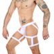 Men's sexy underwear, men's sexy thong, low-waisted, hollow, no-take-off double thong, nightclub, rainbow bar performance, 0 white M (66-73CM)