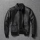 Jeep Spirit Cabeza Cabeza de vaca Cuadro de cuero Genno de cuero genuino Hombres A2 Chaqueta de cuero Piloto Gran tamaño de los hombres Men de algodón Men cómodos y versátil Elegante Línea Blanca y Amarilla Versión 2XL