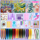 Ensemble de dérivation de papier DIY Dessin de ligne épaissie Package de matériaux faits à la main Ensemble d'art d'art École Combinaisons sélectionnées 677 Pièces de dérivation de papier Novice / Little Trial Câbles de câblage + Bookmarks [Intangible Héritage Culturel Dérivation Papier Materifiés Handmade: Dérivation de papier Package d'outils + tutoriel]