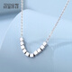 Misu pt950 platinum necklace women's broken silver couple new small sugar cube platinum clavicle chain light luxury set chain for girlfriend 10 sugar cubes weight 3.5-3.7g, about 42+3cm long