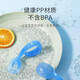 Entrenamiento de bebés Spoon de comida suplementaria Spoon Yuanbao Head Bisel Training Stork Spoon Automato Automato Auxiliar Spoon Temperatura Red + Caja de almacenamiento