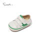 Snuffy baby step shoes newborn baby genuine leather soft sole outing shoes cream white/green 17
