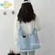 Chanyue Sac en toile légère de grande capacité Single Single Single Single Cross Bag Collège Étudiant Étudiant Sac à école décontractée Collège Japonais Black-1049 Tissu