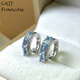 CAJJ Francois 1.56 carat aquamarine earrings 925 silver simple everyday natural colored gems jewelry gem aquamarine earrings