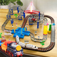 Kinder mit Hochgeschwindigkeits-Zug-Spielzeugspur Simuliertes Elektroauto 3 zweijähriger 4-jähriger 4-jähriger Baby Toy Boy Sound und Licht-Londoner Viadukt [Aufbewahrungsbox] Ladeversion-Elektrozug + 2 Autos + Auto