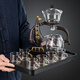 Zhengyang Lazy Tea Set Glass Automatic Complete Set Home Magnetic Tea Making Artifact Modern Tea Cup Office Meeting Guests Drinking Tea Smooth Sailing Brown-Single Host