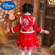Disney New Year's Greetings Girls Winter Han Chinese Clothes Tang Suit Children's Dress 2025 Autumn and Winter New Baby Princess Dress Plus Velvet New Year Clothes 2240 Pink Padded Vest + Dress + Tassel Suitable for 35-45 Jin Jin equals 0.5 kg 120