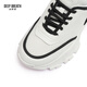 Deep Breath Tief Atem Frauenschuhe dicker Sohle Mode -Gurt gebogene Daddy Schuhe Casual Schuhe Ax12242 Weiß und Schwarz 38
