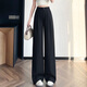 Pantalon de costume droit pour femmes 175 Tall 170 Spring New Style Loose Slim Slim High Taist Pantalon décontracté Black-Normal Style 679 S