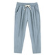 Fox Donkey Fox Nouveau pantalon chinois en coton et en ligne Men Men Fin Loose Wide Jambes Coton et ligne Pantalon décontracté simple Pantalon Cropped Men Green XL
