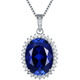 Princess Kuang Yi Oval Tanzanite Sapphire Necklace Pendant Children's Pendant Clavicle Luxurious Sterling Silver Versatile Colored Treasure Does Not Fade White Gold (Main Stone 15X20mm) No Chain