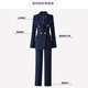 Men's Yishan suit suit for women in spring and autumn, new temperament, interview formal wear, high-end work clothes, slim professional suit jacket, black suit + bootcut pants M