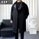 JEEP SPIRIT windbreaker men's mid-length coat 2025 new spring and autumn high-end woolen coat trendy British handsome men's clothing black 2XL
