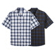 Gxg oleg conception chemise à manches courtes décontractée pour hommes de 24 ans Plaid gris d'été 185 / xxl