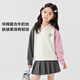 左西女童卫衣春秋款2025新款儿童爱心Polo衫女孩粉色上衣春 白色 150