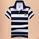 Meister Polo gestreift kurzärmelig Polo-Shirt Herren Sommer Dünn Paul T-Shirt Offizielle Marke Luxus Casual Business im mittleren Alter 3882 Green Stripes 4xl