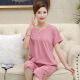 Mu fengqing pijama de madre de mediana edad para mujeres en verano algodón puro pantalones recortados de manga corta más grasa más ropa de gran tamaño para el hogar de mediana edad T3937 XL (115-135Jin [Jin iguala 0.5 kg])