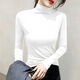 Spring new modal half turtleneck bottoming shirt for women in autumn and winter, versatile slim solid color inner long-sleeved T-shirt top D56-black 3XL recommended 145-160