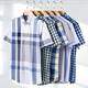 LAXSESU SOMMER SOMME SELLEVE HIMERE HIMEREN Oxford Sleeve Business Casual Young und atmungsaktives, dünnes Plaidhemd D-702: Kurzarmstil 38