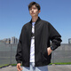 棉致夹克男秋季美式棒球服男休闲外套男士衣服 黑色 2XL