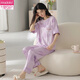 
Modal new pajamas for women in summer pure cotton short-sleeved trousers tie-dye Korean version for outdoor wear thin set ZH-9713 M