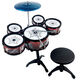 
Mi Lan MIELANAT2025 new high-quality drum set children's drum toys beginners' percussion instrument large simulated jazz small three drums + chair