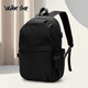 Walker Shop [Brand Selection] Men's Backpack Simple Large Capacity Computer Bag Backpack Men's Backpack Waterproof Travel Bag Black