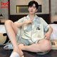 Catman Miiow2025 Neues Pyjamas -Sommer -Kurzfilm Shorts Thin Ice Seide Sommer Neues chinesisches Panda -Heimkleidungssatz Ice Seide G834 3xl (Vorgeschlagene Größe 185 und Gewicht 1
