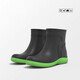 Liyou Deutsche Qualität Regenstiefel Herren mittlerer Röhrchen wasserdichte mittelgroße Röhrchen Sommer Anti-Rutsch-Kee-resistente Outdoor-Auto-Waschanschienungsbaugebäude Schwarz und Grün 41: [eine Größe größer]