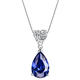 Kuang Yi sapphire necklace 925 silver heart-shaped water drop gemstone necklace clavicle chain women's tanzanite sapphire pendant 925 pure 25 silver necklace