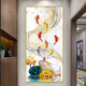 
New Chinese style porch background wall decorative painting and painting crystal porcelain mural Jiuyu picture corridor vertical single painting TXMG11162 70*140 wall width 90-100cm texture silver aluminum composite