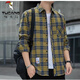 Camisa de carpintería (Tucano) Camisa Hombres 2025 Camisa informal a cuadros a cuadros y otoño Camisa de manga larga Top retro de verano suelto de verano versátil K12108 blanco 90-110Jin [Jin iguala 0.5 kg] m