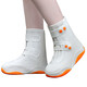 Reisregenstiefel für Frauen wasserdichte Schuhe für Silikon Regenstiefel im Freien an regnerischen Tagen ohne schupfende Verschleiß-resistenten Kinderregenstiefel für orange und weiße (verbesserte brustdickte Stil] L (37-39) Sportschuhe, die empfohlen werden, um eine größere Größe zu nehmen, um eine größere Größe zu nehmen