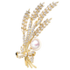 Ya Ge/natural real pearl wheat ear brooch high-end women's corsage brooch high-end clothing accessories gold