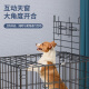 OIMG泰迪狗笼子小型犬室内带厕所家用中型犬狗笼折叠宠物笼猫笼兔子笼 黑托盘双碗脚垫棉窝+玩具+狗绳 M中型61*42*5010斤内宠物