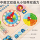 福孩儿儿童日历时钟时间认知板钟表幼儿园大班早教具区认识天气玩具 六合一日历时钟板中文+英文