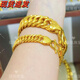 Fuhuang Jewelry Gold Horsewhip Bracelet 999 Pure Gold Covered with Silver for Men and Women Domineering Solid Boss Chain as a Holiday Gift for Husband Horsewhip Bracelet - Ready in Stock, Quick Delivery 9.5mm - Gold Covered 1.8g Total Weight Approximately 30g