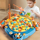 Jingxiong baby electric magnetic fishing toys for children 1 to 2 years old, 3 children, two weeks and a half, three boys, 6 girls, toddlers, blue 31 magnetic fish + 4 barrels + 8 poles + 4 three-dimensional scenes
