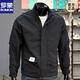ROMON stand collar jacket men's spring and autumn gray handsome work jacket 2025 new men's casual tops new black L suitable for 120-140Jin Jin equals 0.5 kg
