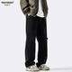 Homlean American Pure Cotton Casual Pants de primavera y verano Nicho de verano Marca de tendencia Ropa Ropa Ropa Long Pantalones HS60 Negro 2xl