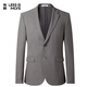 Lilang Youth Business Men's Double Elastic Suit Suit Men's Striped Suit Formal Three-piece Set A5CXF02 Stone Gray 175A