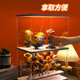 
Doll display box with light transparent display cabinet blind box storage dustproof acrylic box with ladder customization medium ceiling light with ladder two-layer 6623DT